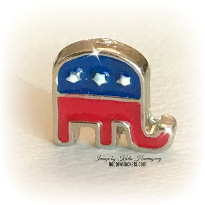 CH2005 Retired Republican Elephant Enamel Charm
