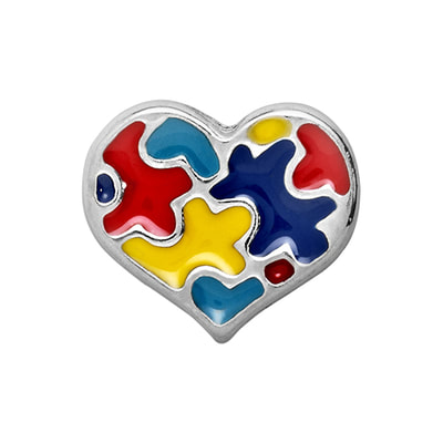 CH2006 Puzzles Heart Charm Autism Awareness