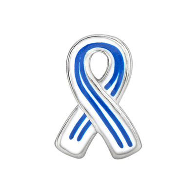 CH2022 Blue & White Ribbon Charm ALS Awareness