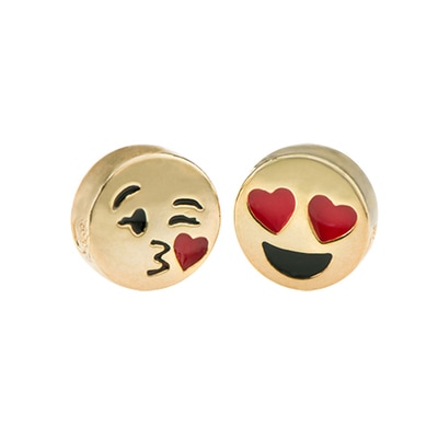 CH2602 Retired Gold Winking Kiss Emoji Charm