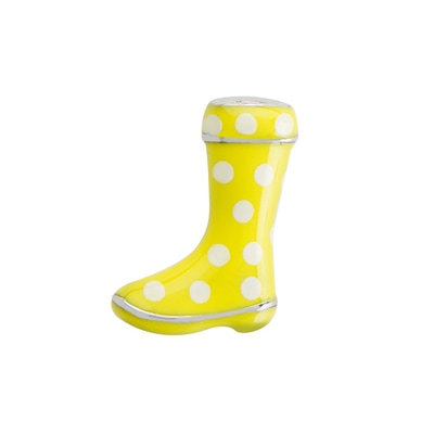 CH3140 Retired Yellow Rubber Boot Charm with Polka Dots