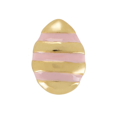 CH3142 Gold and Pink Striped Easter Egg Charm