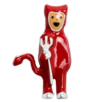 CH3174 retired halloween kid in devil costume charm holding a pitch fork