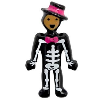CH3177 Retired skeleton kid with top hat charm