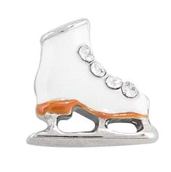 CH3179 Retired Ice Skate with Crystals Charm