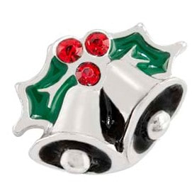 CH3182 Retired Silver Bells and Holly Charm