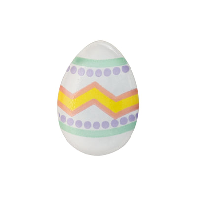 CH3214 White and Pastels Chevron Print Easter Egg Charm