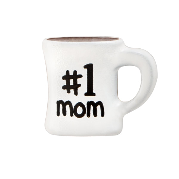 CH3228 Retired "#1 Mom" White Coffee Cup Charm