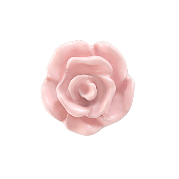 CH3239 Pink Blush Rose Charm 2nd Generation Resin Rose