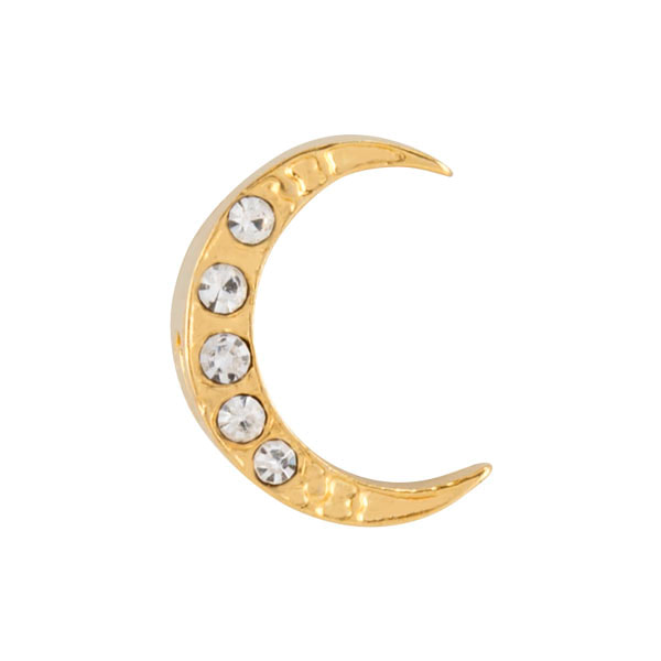 CH3261 Retired Gold Pave Crescent Moon Charm