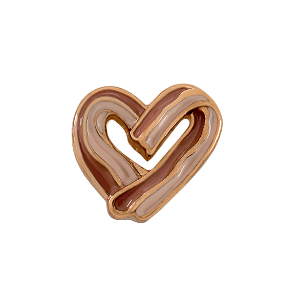 CH3297 Rose Gold Bacon Heart Charm