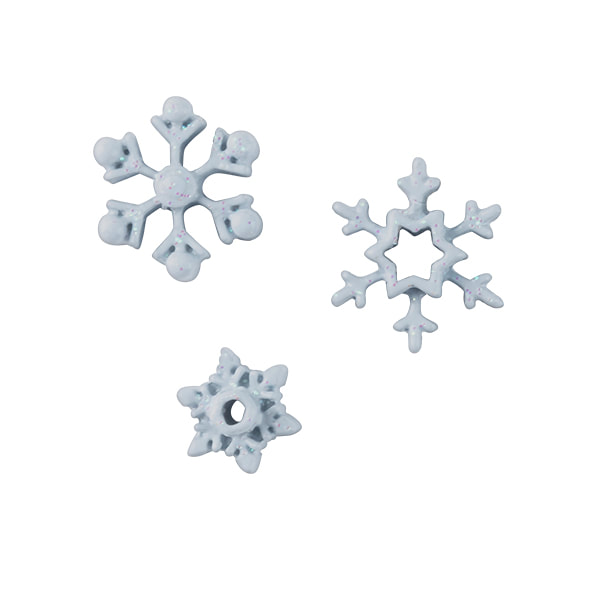 CH3344 Retired Set of 3 Snowflake Charms. Light Blue, 2nd Edition