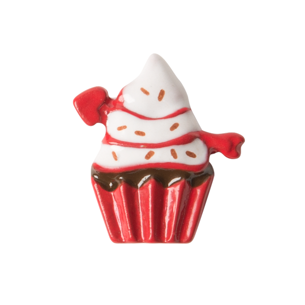 CH3366 Retired Valentine Cupcake Charm with Red Arrow 3rd Edition