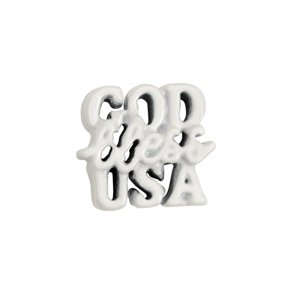 CH3416 White "God Bless America" Charm