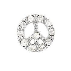 CH4002 Retired Silver Pave Peace Sign Charm