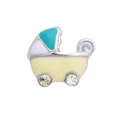 CH4006 Yellow & Blue Baby Stroller Charm