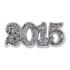CH4033 Retired "2015" Charm in Silver and Pave Crystals
