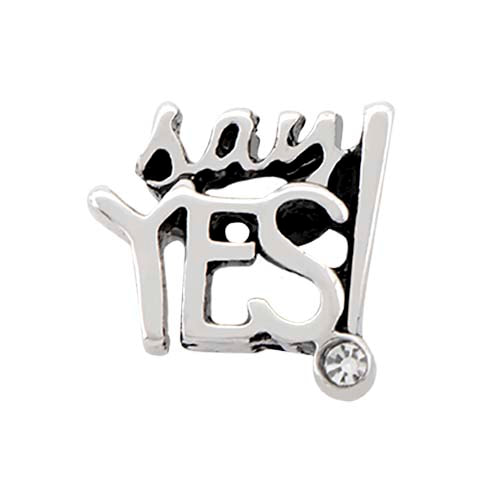CH4043 Retired Silver "Say Yes!" Charm