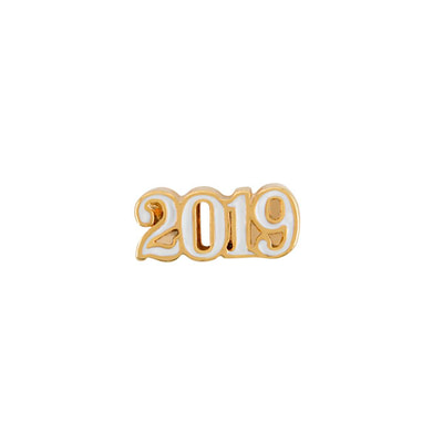 CH4046 Retired "2019" Year Charm in Gold and White Enamel