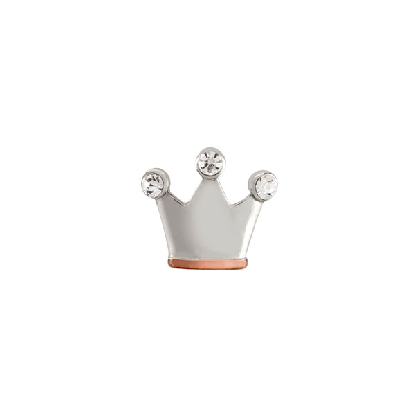 CH4048 Retired Crown Charm in Silver and Rose Gold