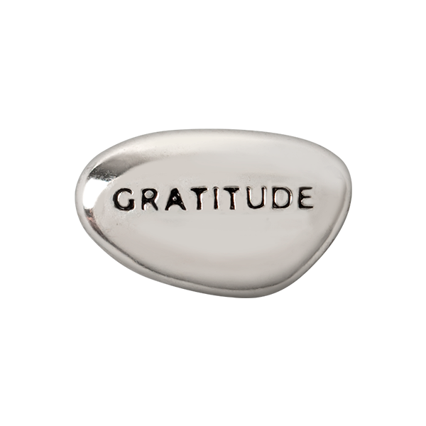 CH4054 Silver "Gratitude" Pebble Charm