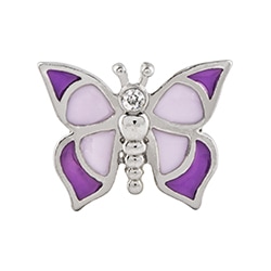CH4119 Two Tone Lavender Purple Enamel Butterfly Charm