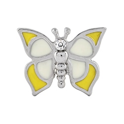 CH4120 Two Toned Yellow Enamel Butterfly Charm