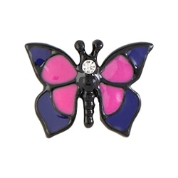 CH4121 Two Tone Fuchsia and Purple Enamel Butterfly Charm