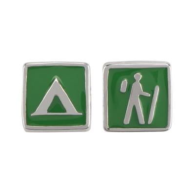 CH4126 Retired Green Hiking Badge Charm