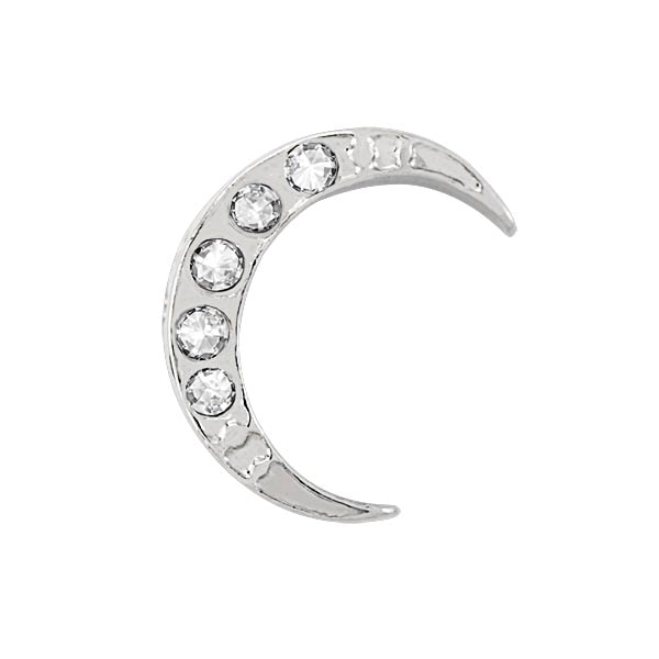 CH4133 Retired Silver Pave Crescent Moon Charm