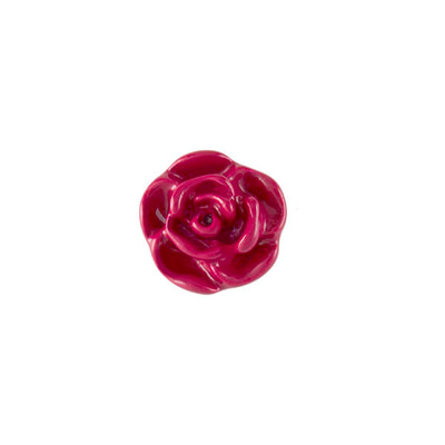 CH4145 Retired Mini Ruby Red Rose Charm  in Resin