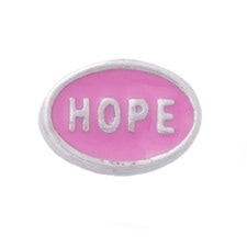CH5007 Retired Pink "HOPE" Oval Badge Charm