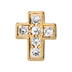 CH5016 Retired Gold Crystal Cross Charm 1st Edition