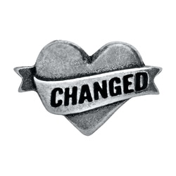 CH5021 Retired "Changed" Silver Heart Charm