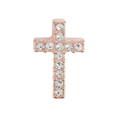 CH5033 Rose Gold Crystal Cross Charm 2nd Edition