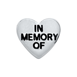 CH6001 Retired Silver "In Memory Of" Heart Charm 1st Edition