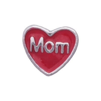 CH6003 Retired Red "Mom" Heart Charm