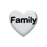 CH6008 Retired Silver "Family" Heart Charm 1st Edition