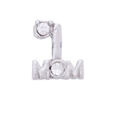 CH6011 Retired Silver "#1 Mom" Charm with Crystals. Hard To Find