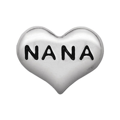 CH6012 Retired Silver "Nana" Heart Charm