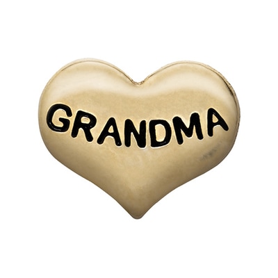 CH6018 Retired Gold "Grandma" Heart Charm