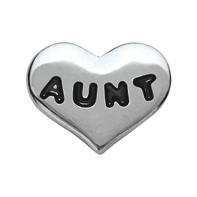CH6020 Retired Silver "Aunt" Heart Charm