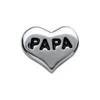 CH6025 Retired Silver "PAPA" Heart Charm