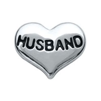CH6027 Retired Silver "Husband" Heart Charm