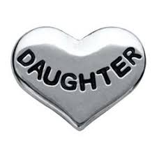 CH6030 Retired Silver "Daughter" Heart Charm