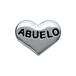 CH6032 Retired Silver "Abuelo" Heart Charm