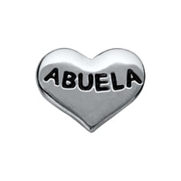 CH6034 Retired Silver "Abuela" Heart Charm