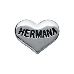 CH6038 Retired Silver "Hermana" Heart Charm