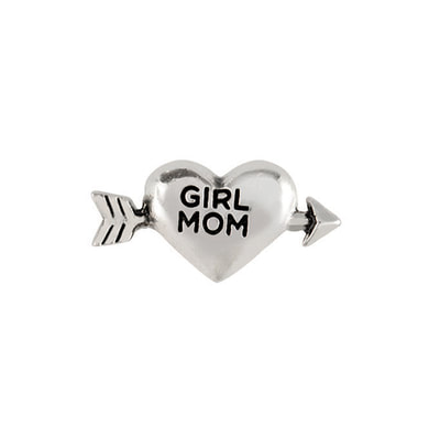 CH6068 Silver "Girl Mom" Heart and Arrow Charm
