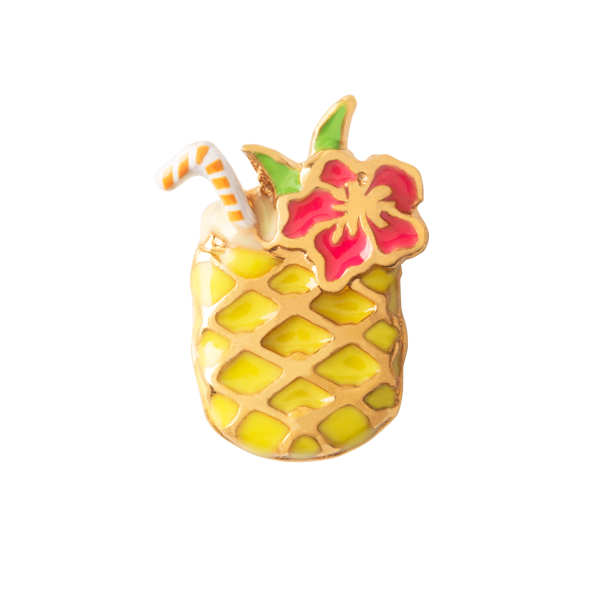CH7059 Pineapple Drink Charm with Hibiscus